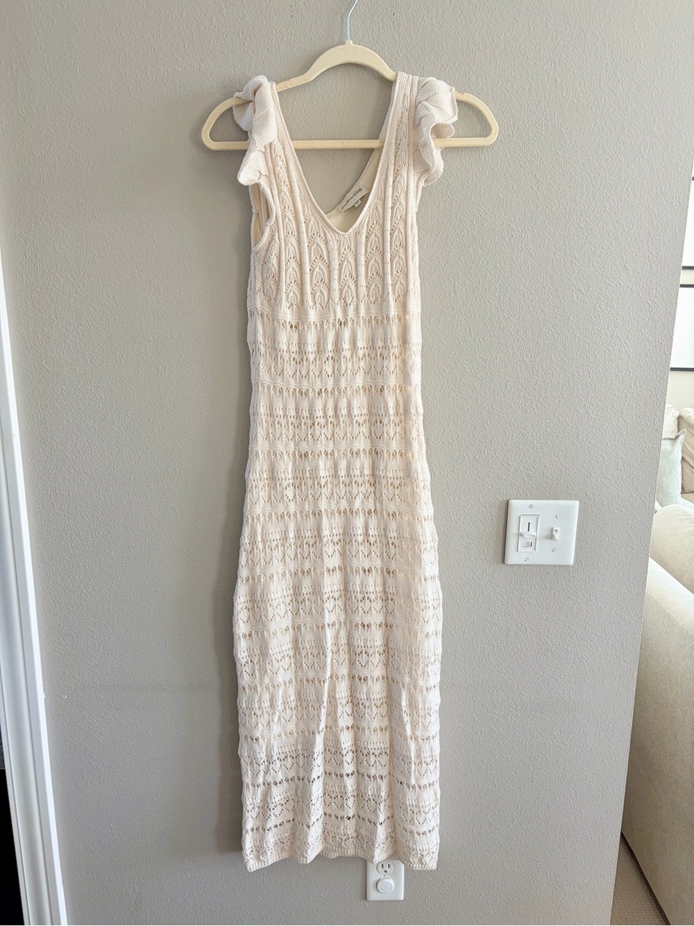 Freshman 1996 Crochet Maxi Dress in Cream Medium